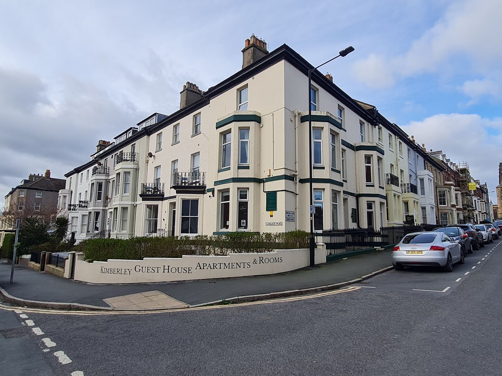 Kimberley Guest House on its corner at Havelock Place, Whitby